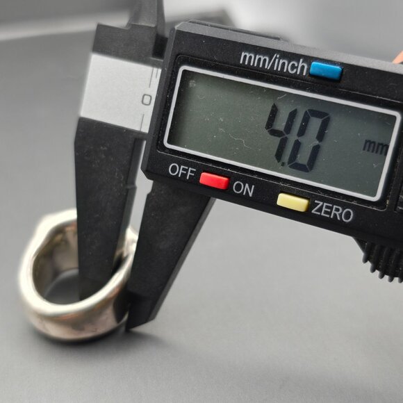 VTG Israel Sterling Silver Puffy Dome Ring Size 7 Sculptural Diamond Front 7.59g - Picture 8 of 10